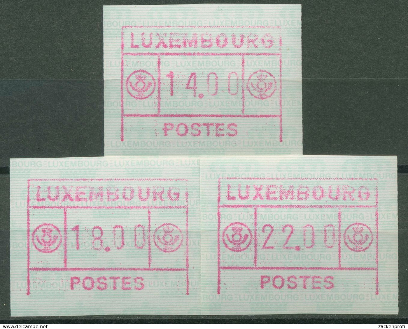 Luxemburg ATM 1992 Grundlinie Fehlt, Satz 3 Werte ATM 2d S2 IV Postfrisch - Postage Labels