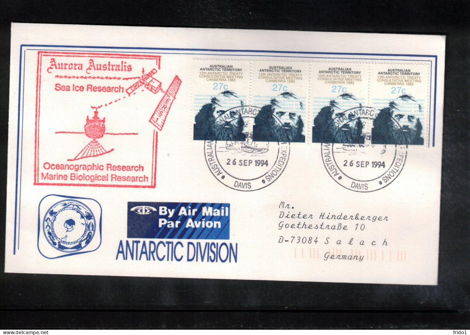 Australian Antarctic Territory 1994 Antarctica - Base Davis - Ship Aurora Australis - Sea Ice Research - Bases Antarctiques