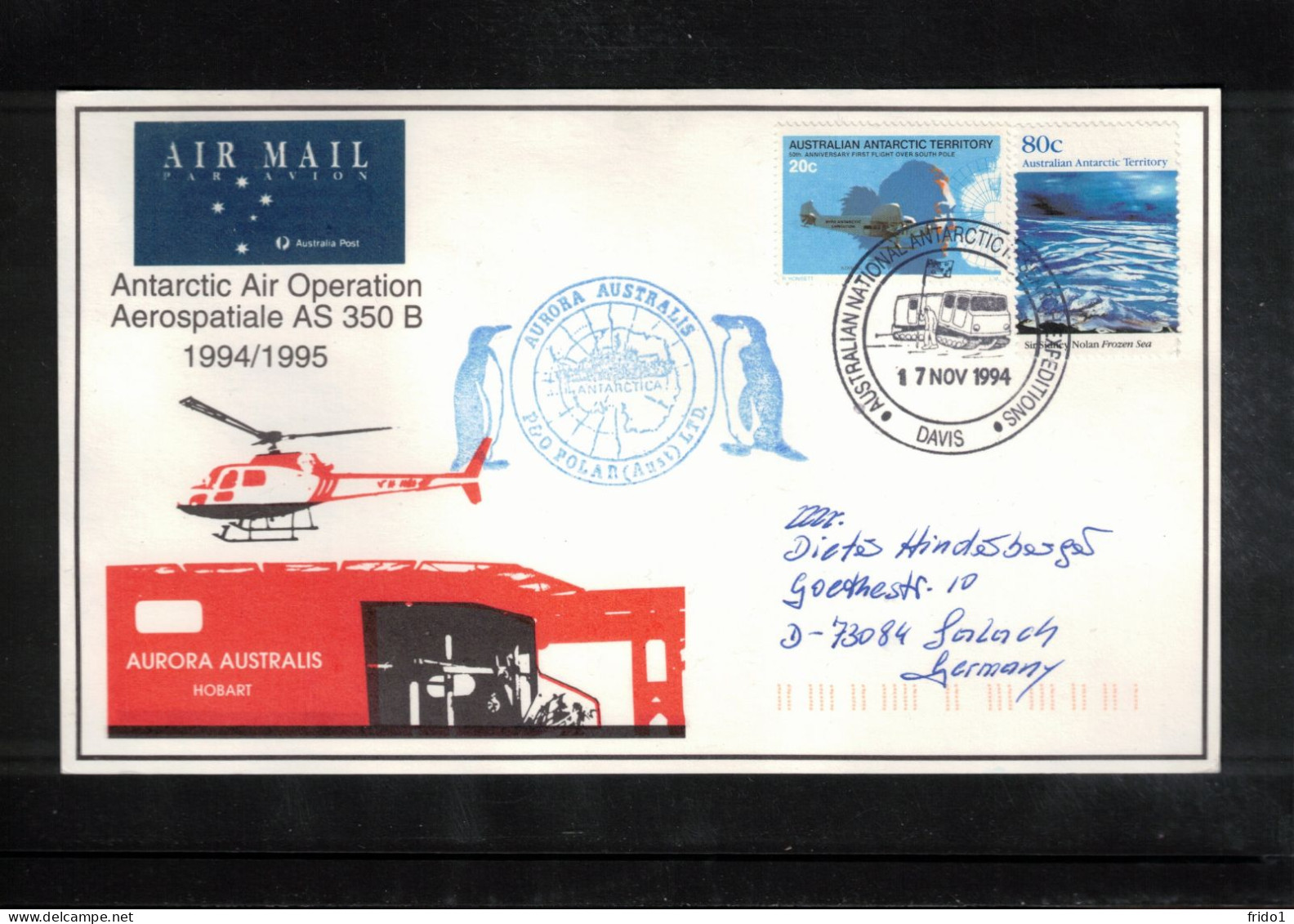 Australian Antarctic Territory 1994 Antarctica - Base Davis - Ship Aurora Australis - Helicopter Flight - Onderzoeksstations