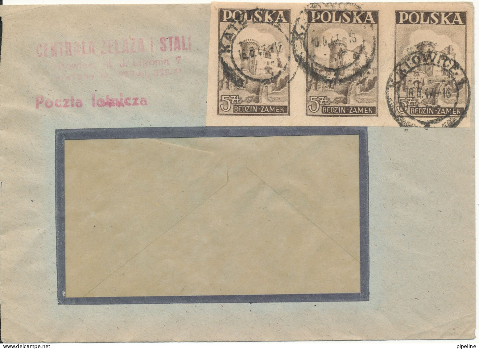 Poland Cover Sent To Denmark Katowice 16-5-1947 - Lettres & Documents