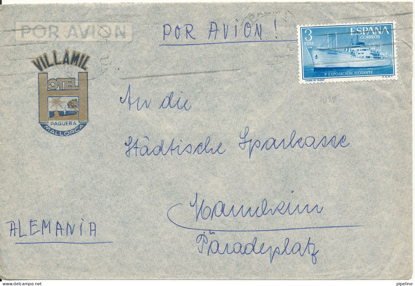 Spain Air Mail Cover Sent To Germany Good Single Franked - Briefe U. Dokumente