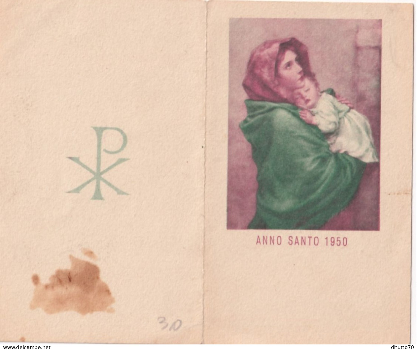 Calendarietto - Anno Santo - Madonna Col Bambino - Anno 1950 - Petit Format : 1941-60