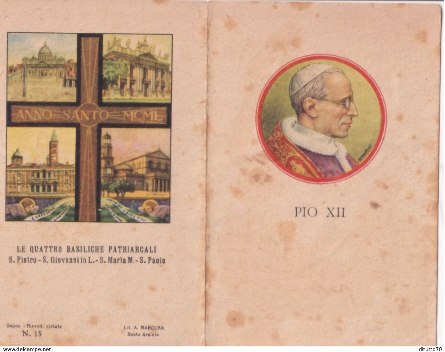 Calendarietto - Anno Santo - Pio XII - Anno 1950 - Petit Format : 1941-60