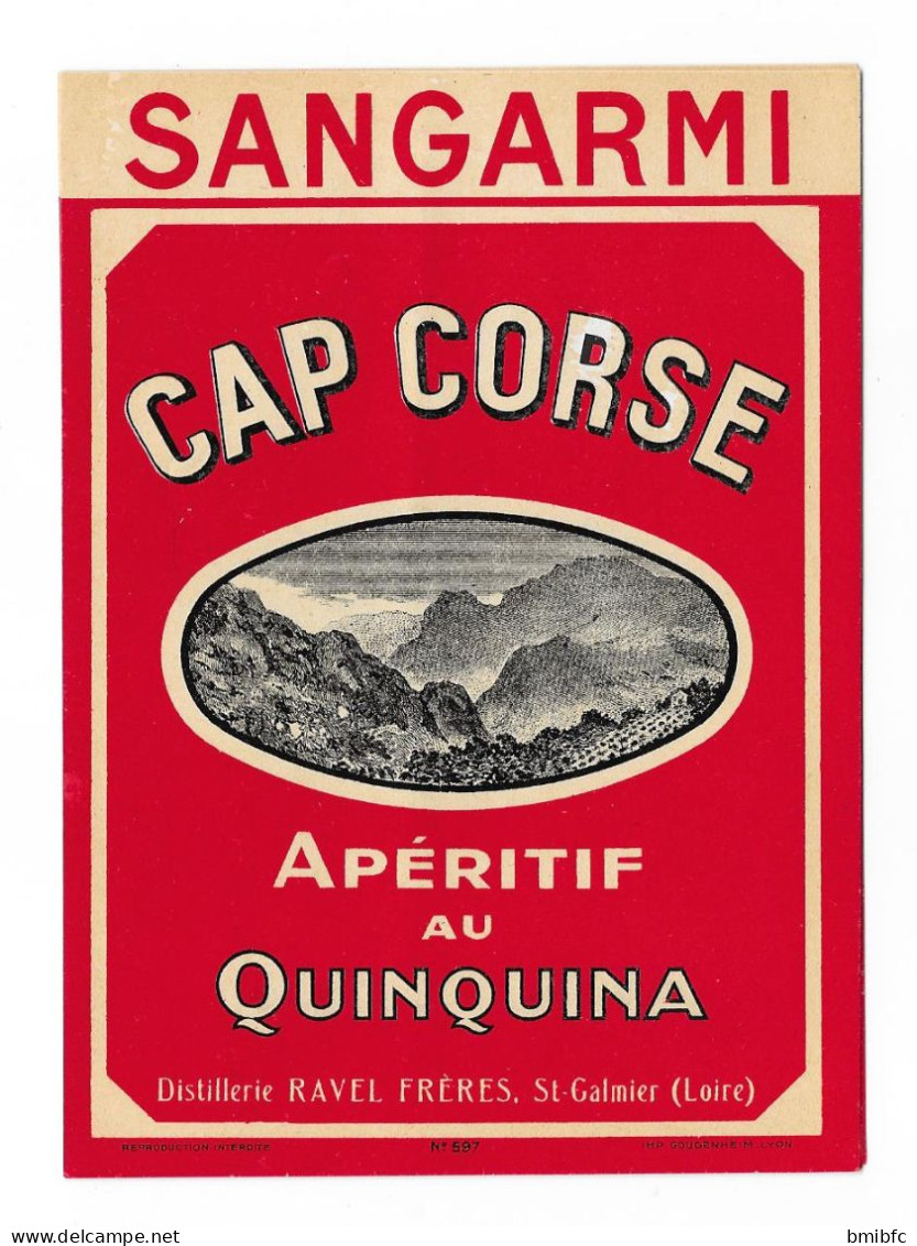 SANGARMI - CAP CORSE - Apéritif Au Quinquina - Distillerie RAVEL Frères - St Galmier (Loire) - Alcoholen & Sterke Drank