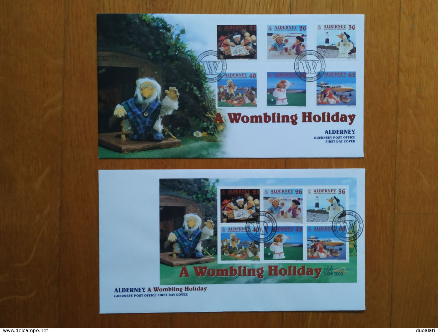 Alderney 2000 The Wombles A Wombling Holiday 2 FDCs Characters From Children's Literature - Bandes Dessinées