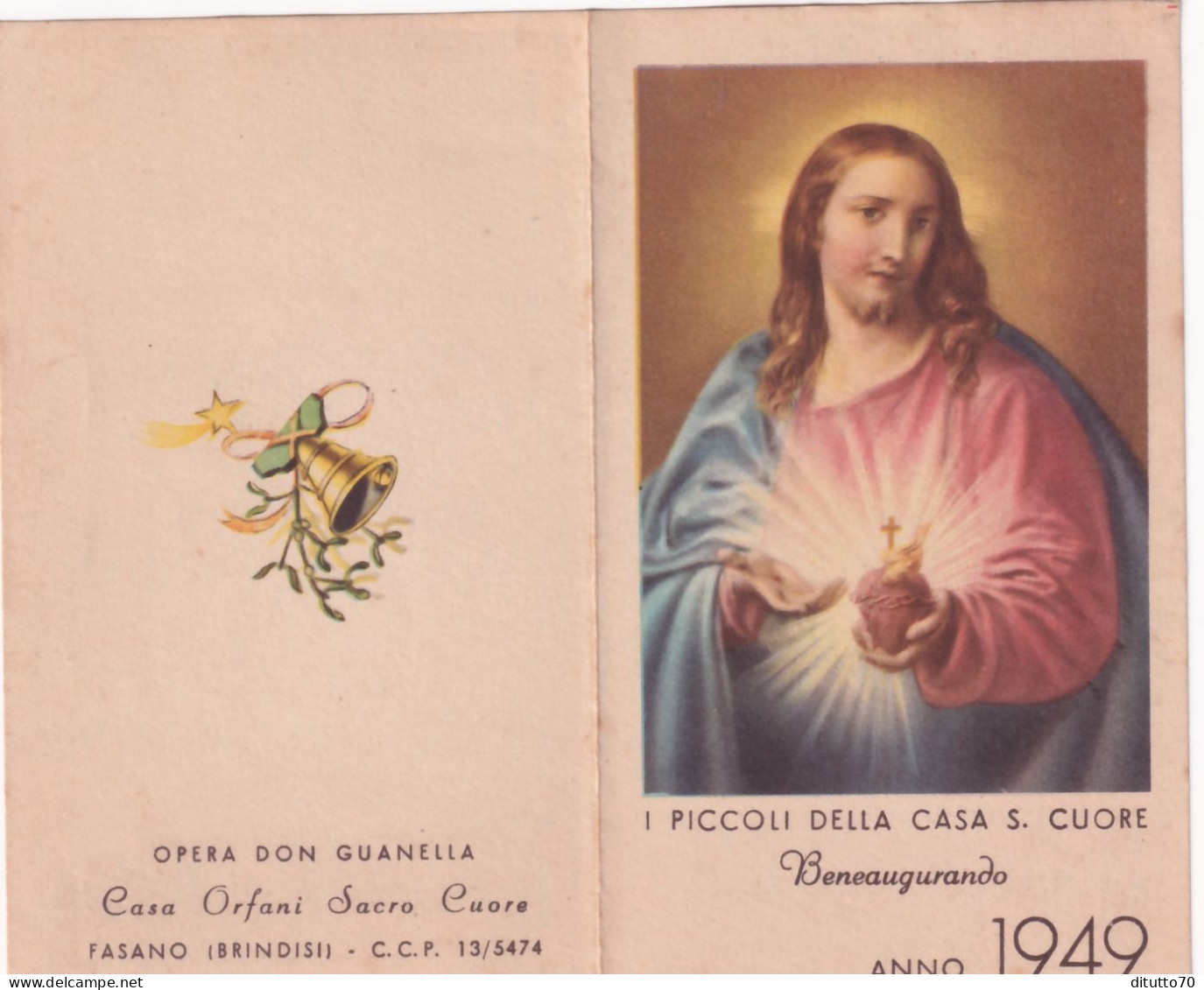 Calendarietto - Casa Orfani Sacro Cuore - Fasano - Brindisi - Opera Don Guanella - Anno 1949 - Petit Format : 1941-60