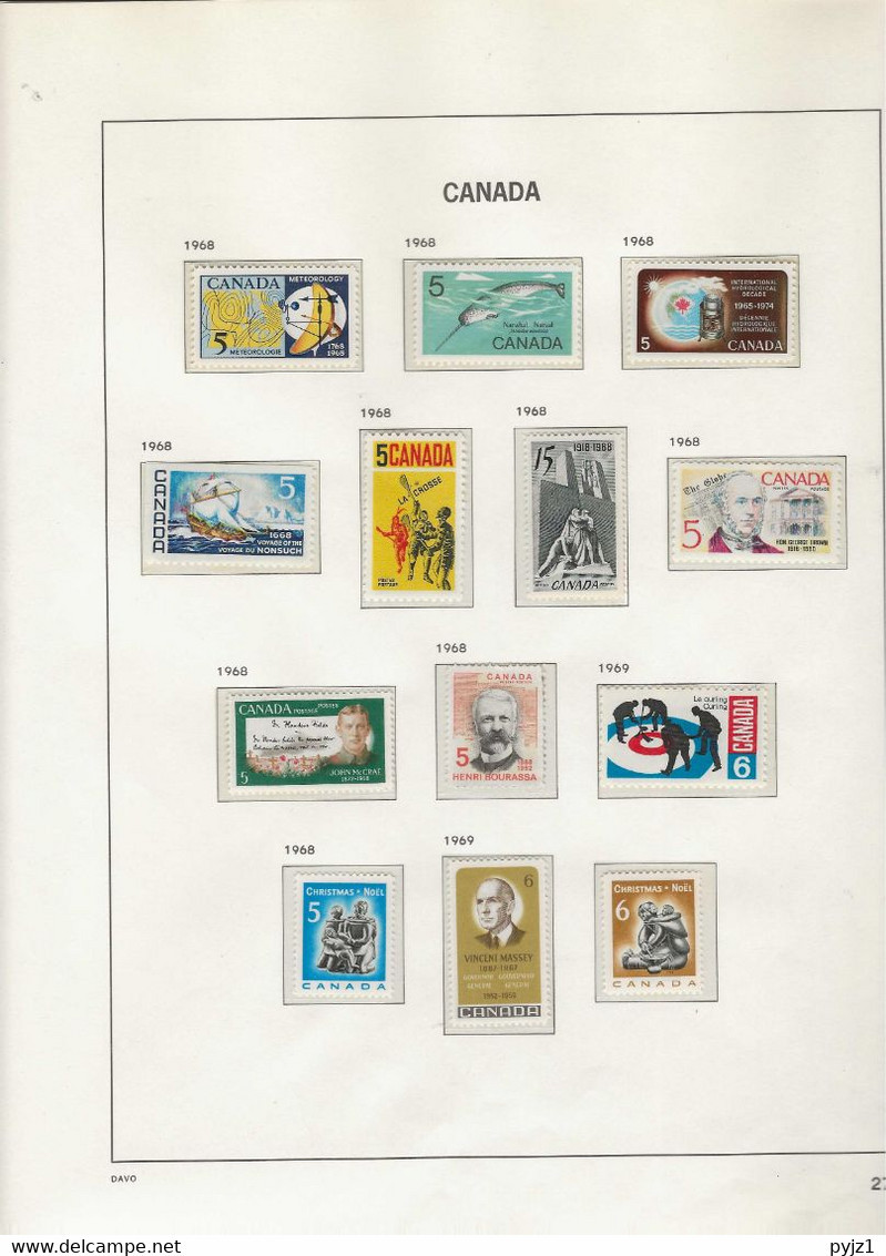 1968 MNH Canada, Selection According To Page Frm DAVO Album (27) Postfris** - Unused Stamps