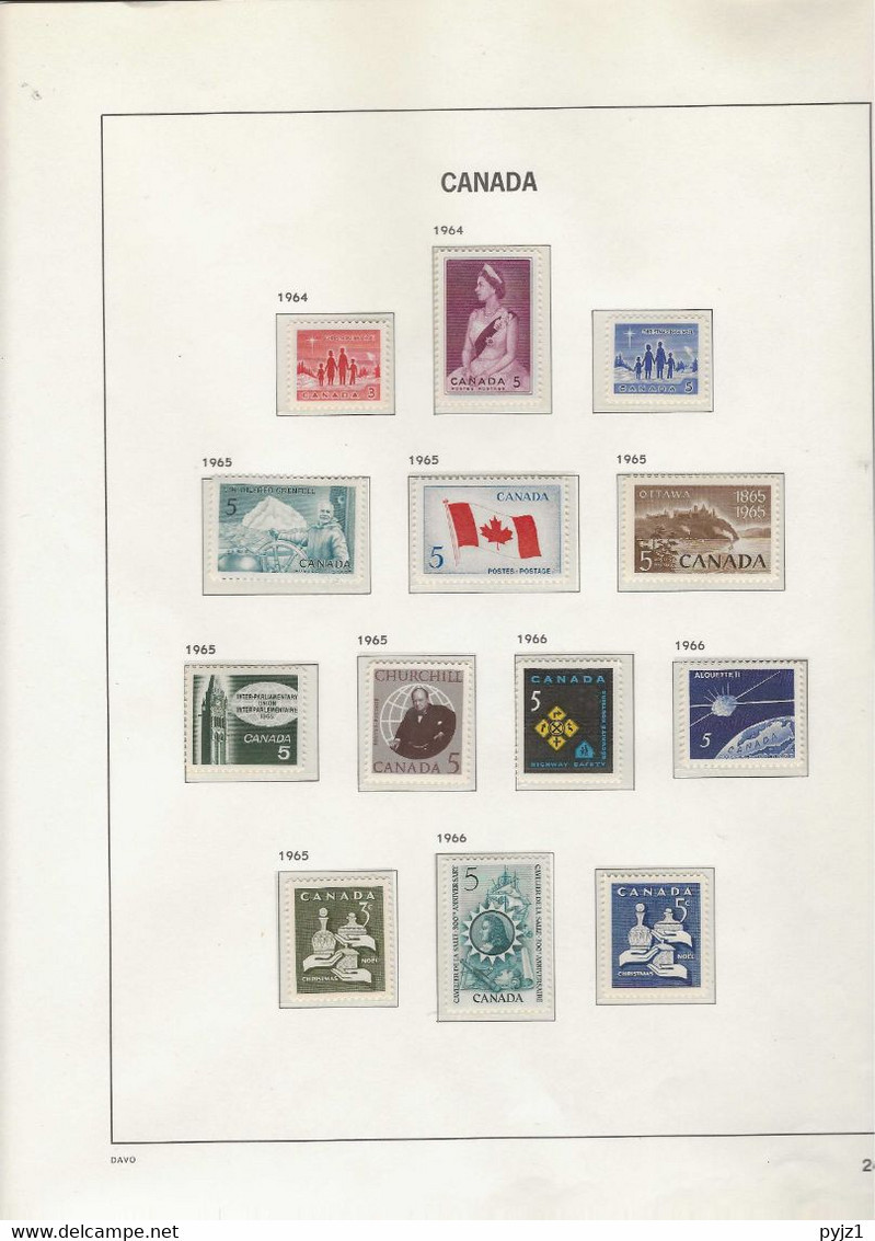 1964 MNH Canada, Selection According To Page Frm DAVO Album (24) Postfris** - Neufs