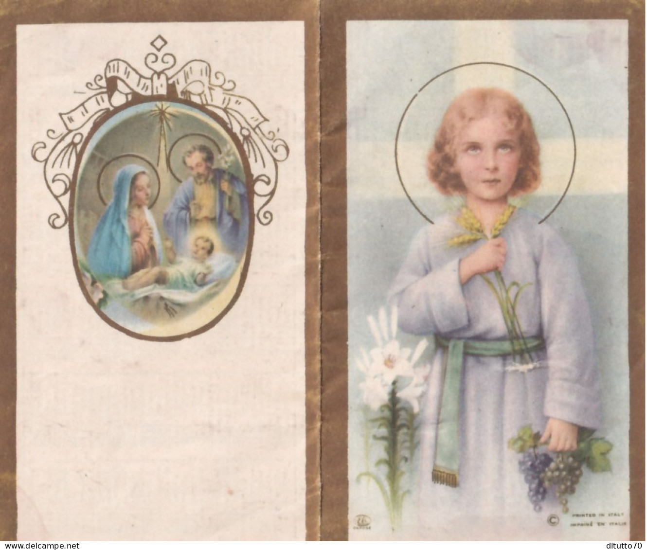Calendarietto - Gesù Bambino - Anno 1950 - Petit Format : 1941-60