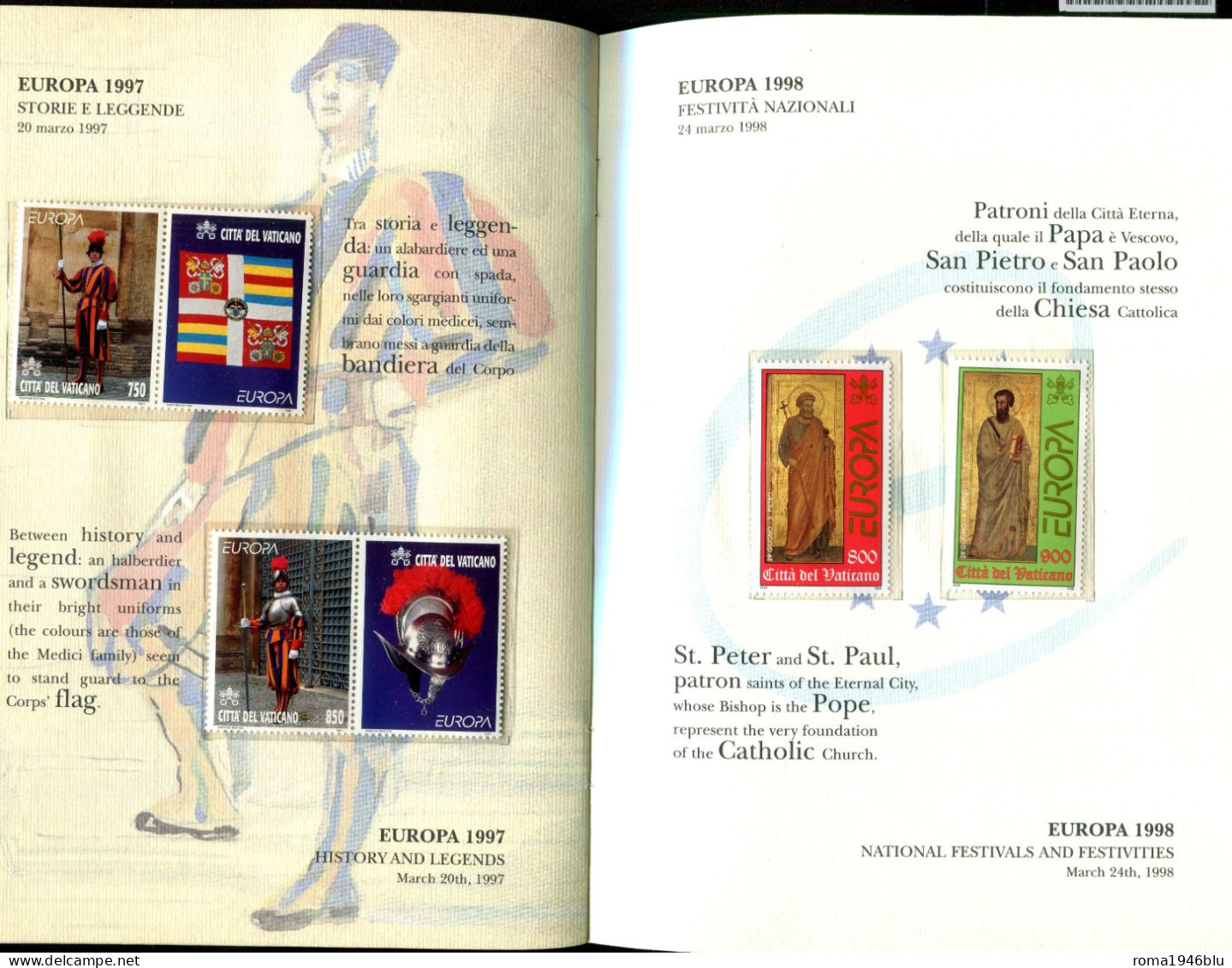 VATICANO 1995/1999 FOLDER EMISSIONE FILATELICHE EUROPA - Postzegelboekjes