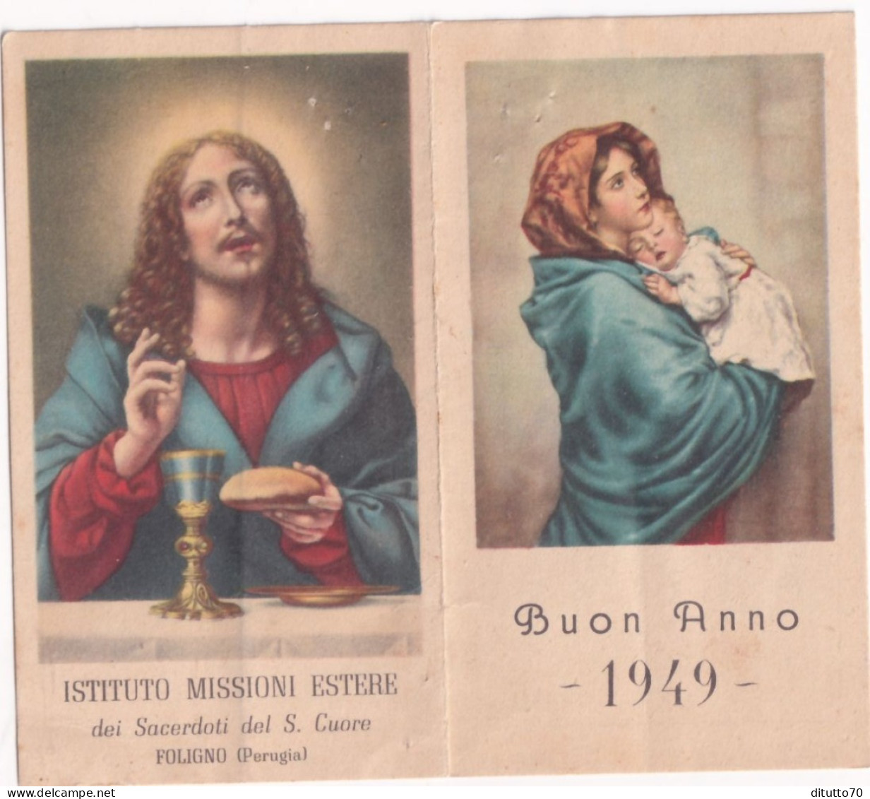 Calendarietto - Istituto Missioni Estere - Dei Sacerdoti Del S.cuore - Foligno - Perugia - Anno 1949 - Tamaño Pequeño : 1941-60