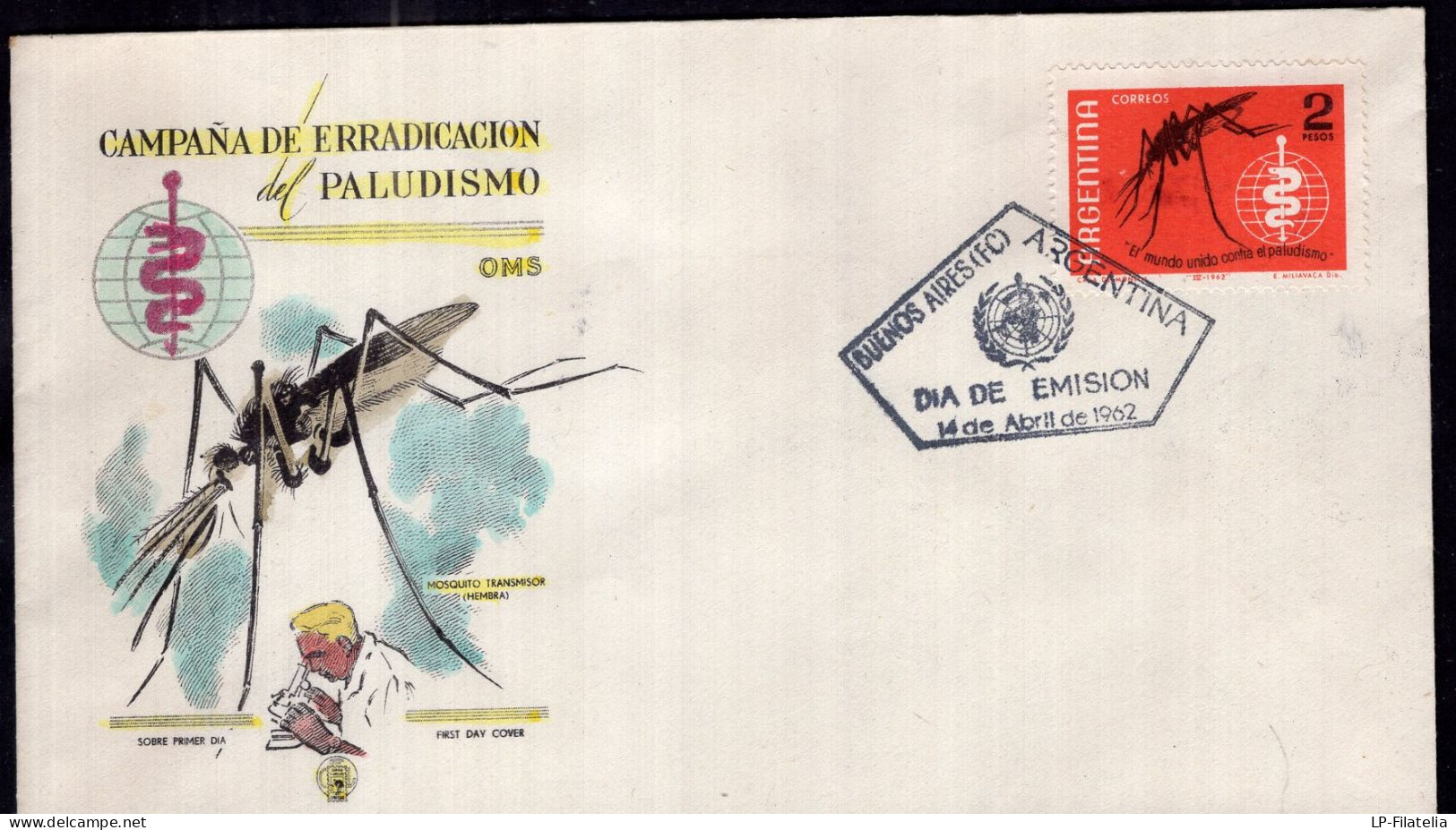 Argentina - 1962 - FDC - Paludism - Malaria Eradication Campaign - Disease