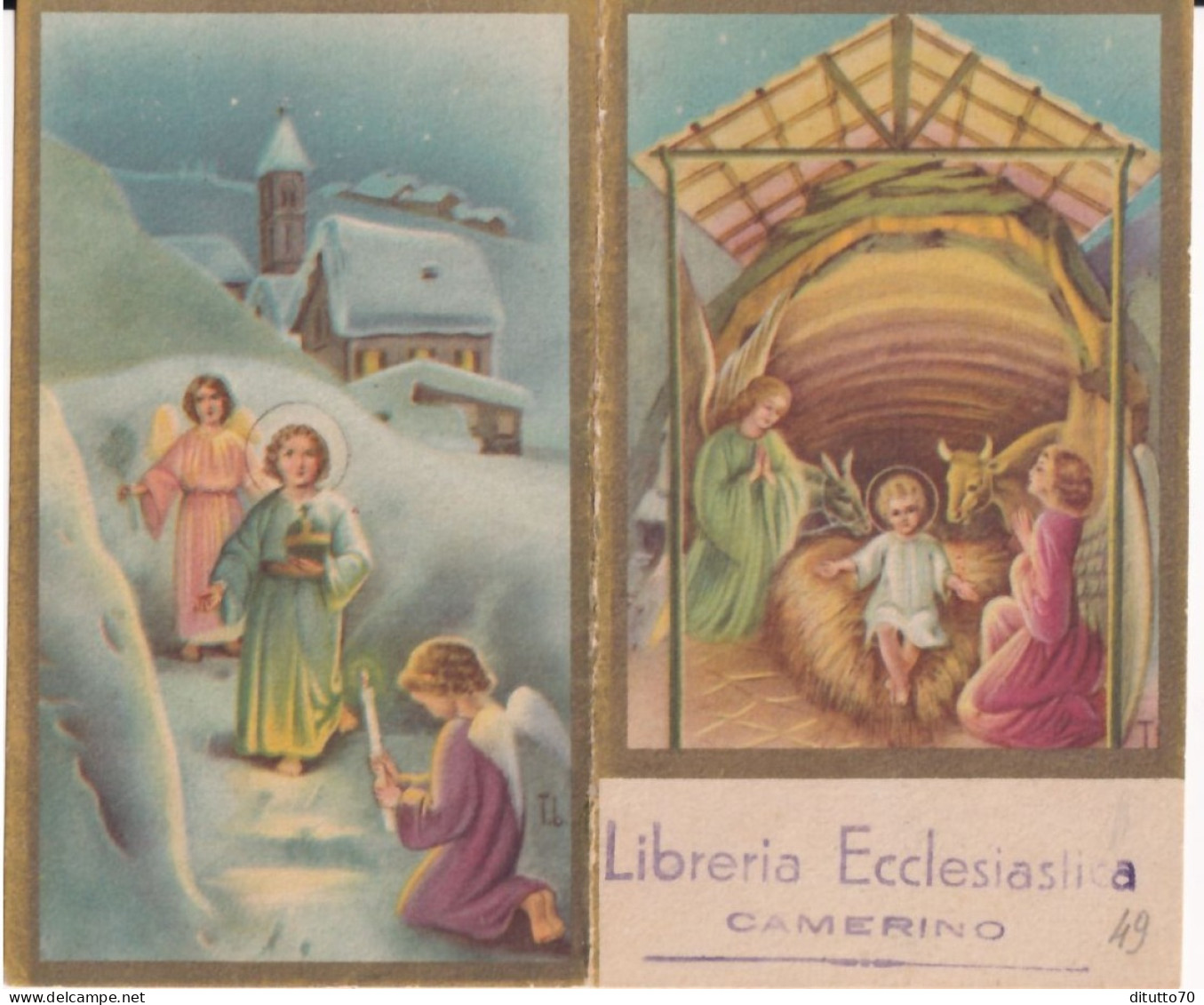 Calendarietto - Libreria Ecclesiastica- Camerino - Anno  1949 - Tamaño Pequeño : 1941-60