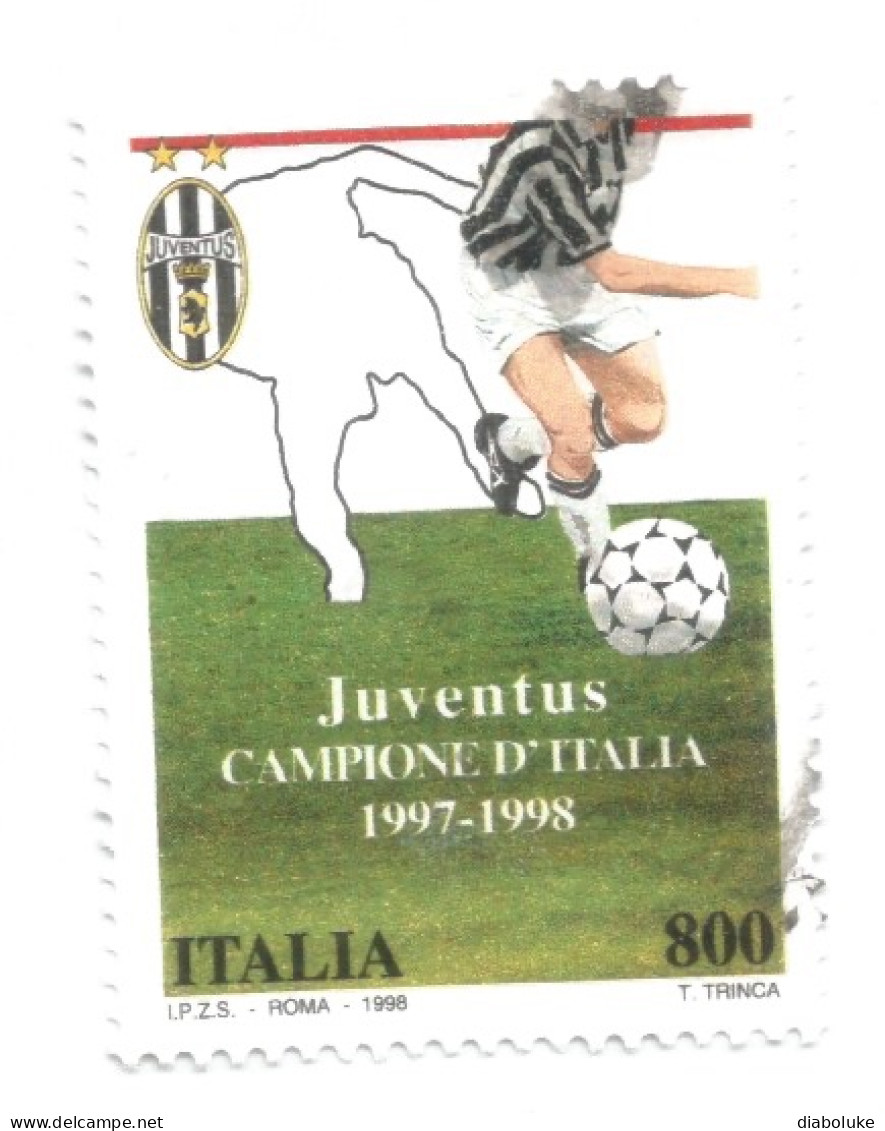 (REPUBBLICA ITALIANA) 1998, JUVENTUS CAMPIONE D'ITALIA - Serie Di 1 Francobollo Usato - 1991-00: Oblitérés