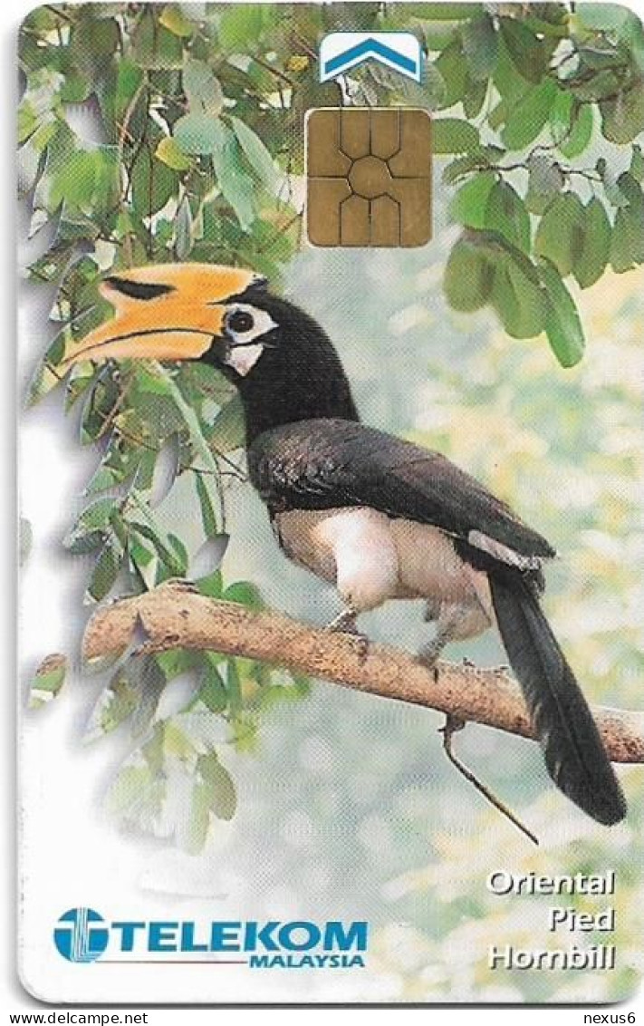 Malaysia - Telekom Malaysia (chip) - Birds - Oriental Pied Hornbill, Gem2 Black, 10RM, Used - Malaysia