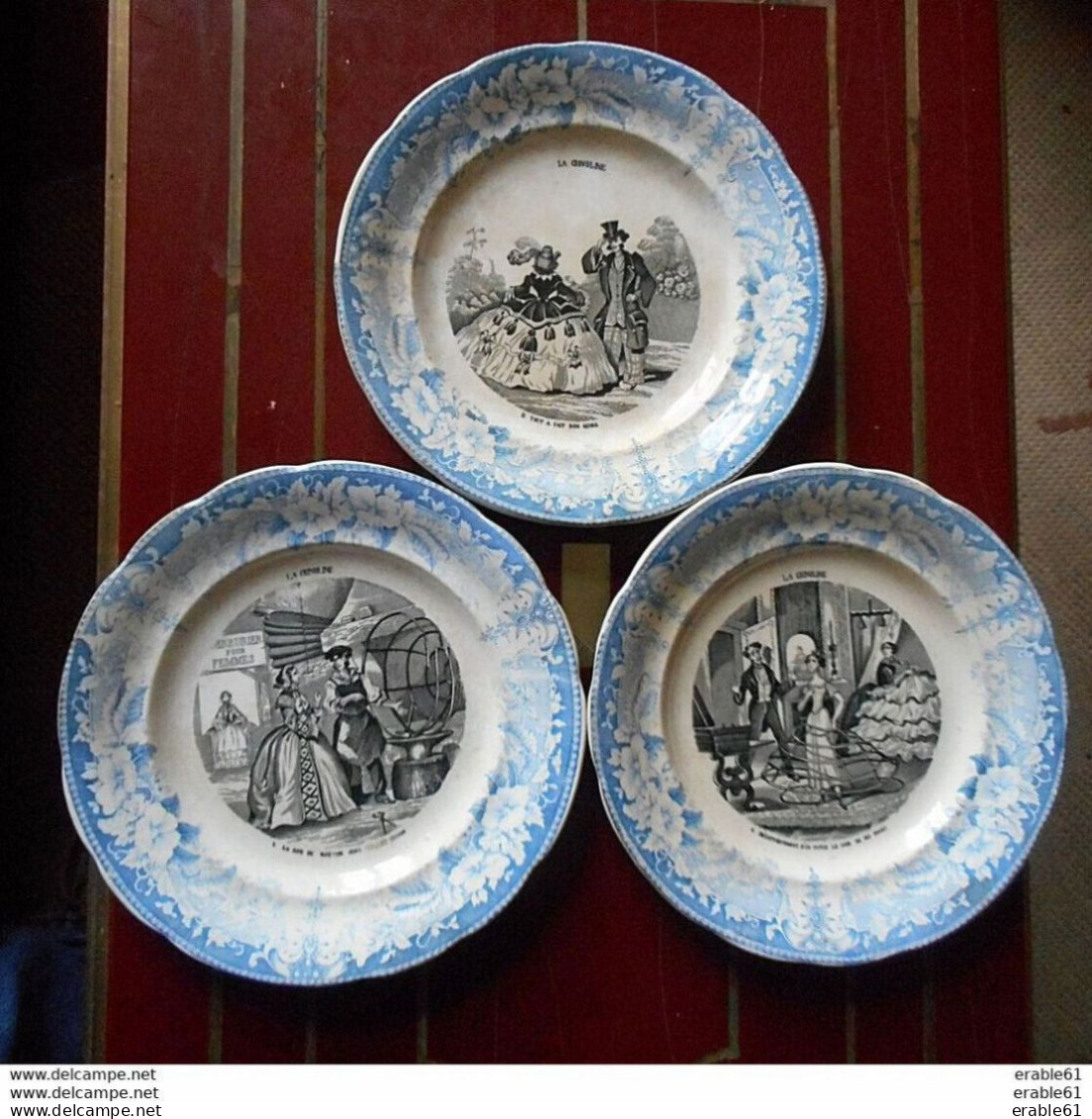 3 ASSIETTES PARLANTE LA MODE LA CRINOLINE HUMOUR HAUTIN BOULENGER CHOISY ROI - Choisy Le Roi (FRA)