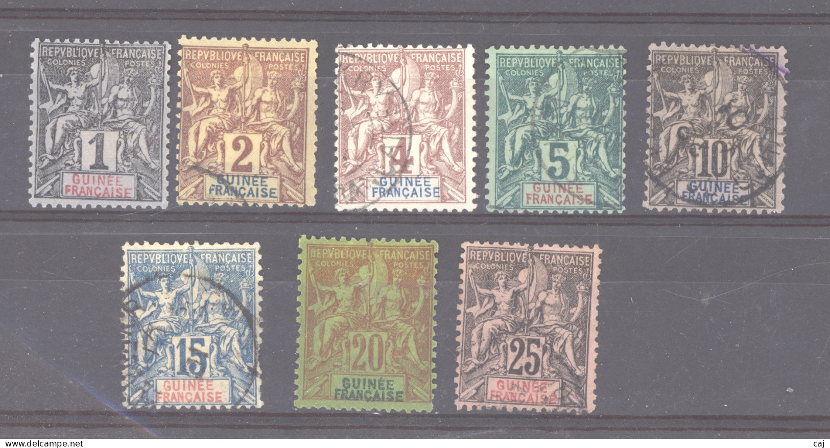 Guinée  :  Yv  1-8  (o) , (*) - Used Stamps