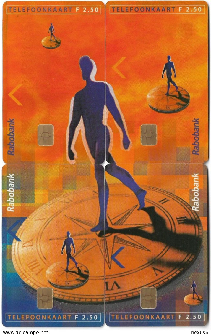 Netherlands - KPN - Chip - CRD132-A-D - Rabobank Complete Puzzle Of 4 Cards, 08.1995, 2.50ƒ, 12.275ex, Mint - Privées