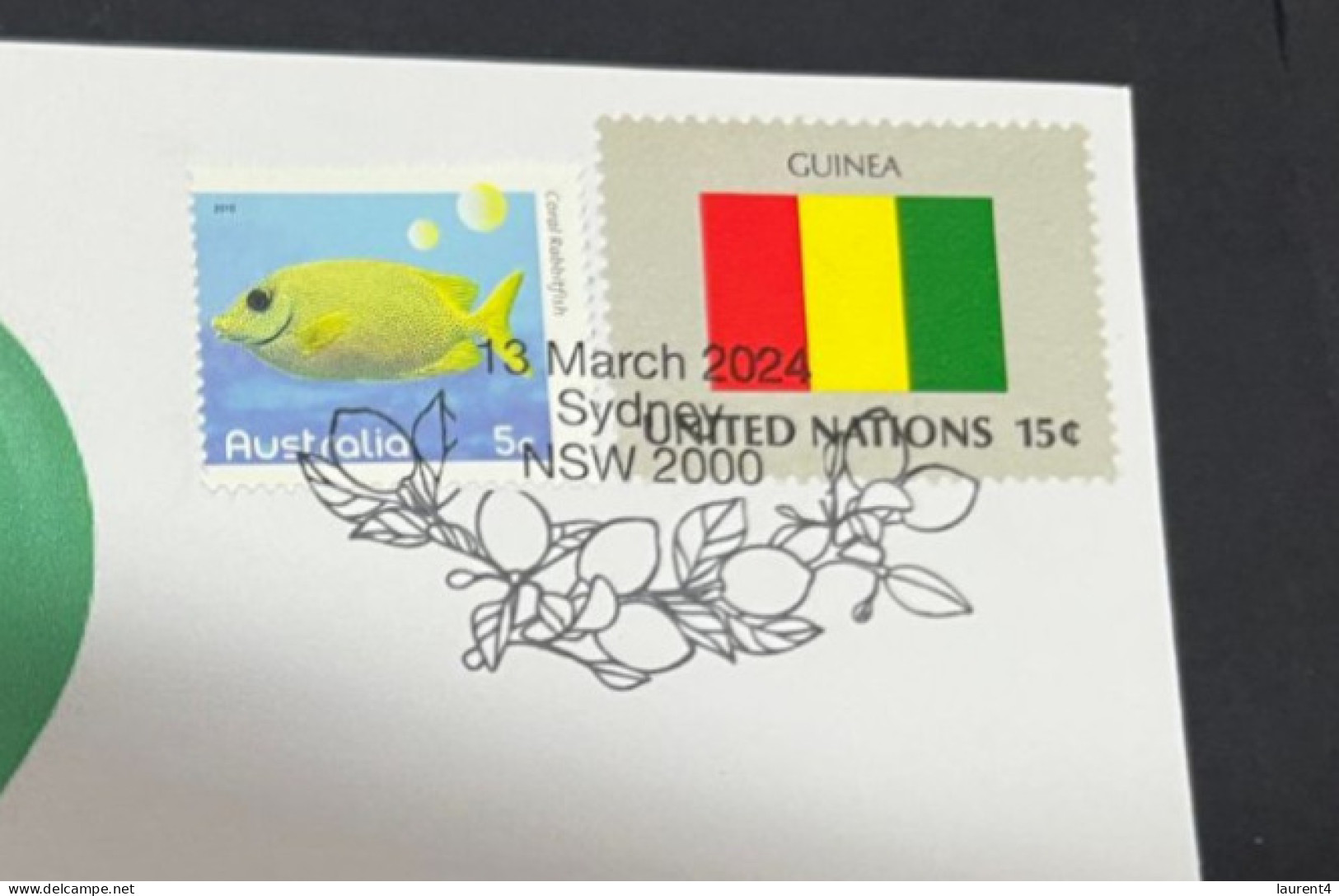 13-3-2024 (2 Y 52) COVID-19 4th Anniversary - Guinea - 13 March 2024 (with Guinea UN Flag Stamp) - Disease