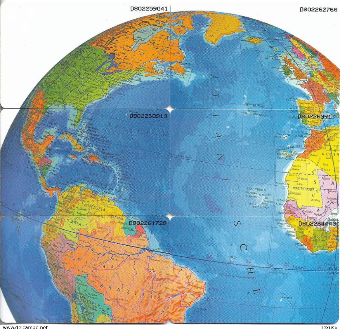 Netherlands - KPN - Chip - CRD080A-F - De Bijenkorf, World Map Complete Puzzle Of 6 Cards, 03.1995, 5ƒ, 1.500ex, Mint - Privées