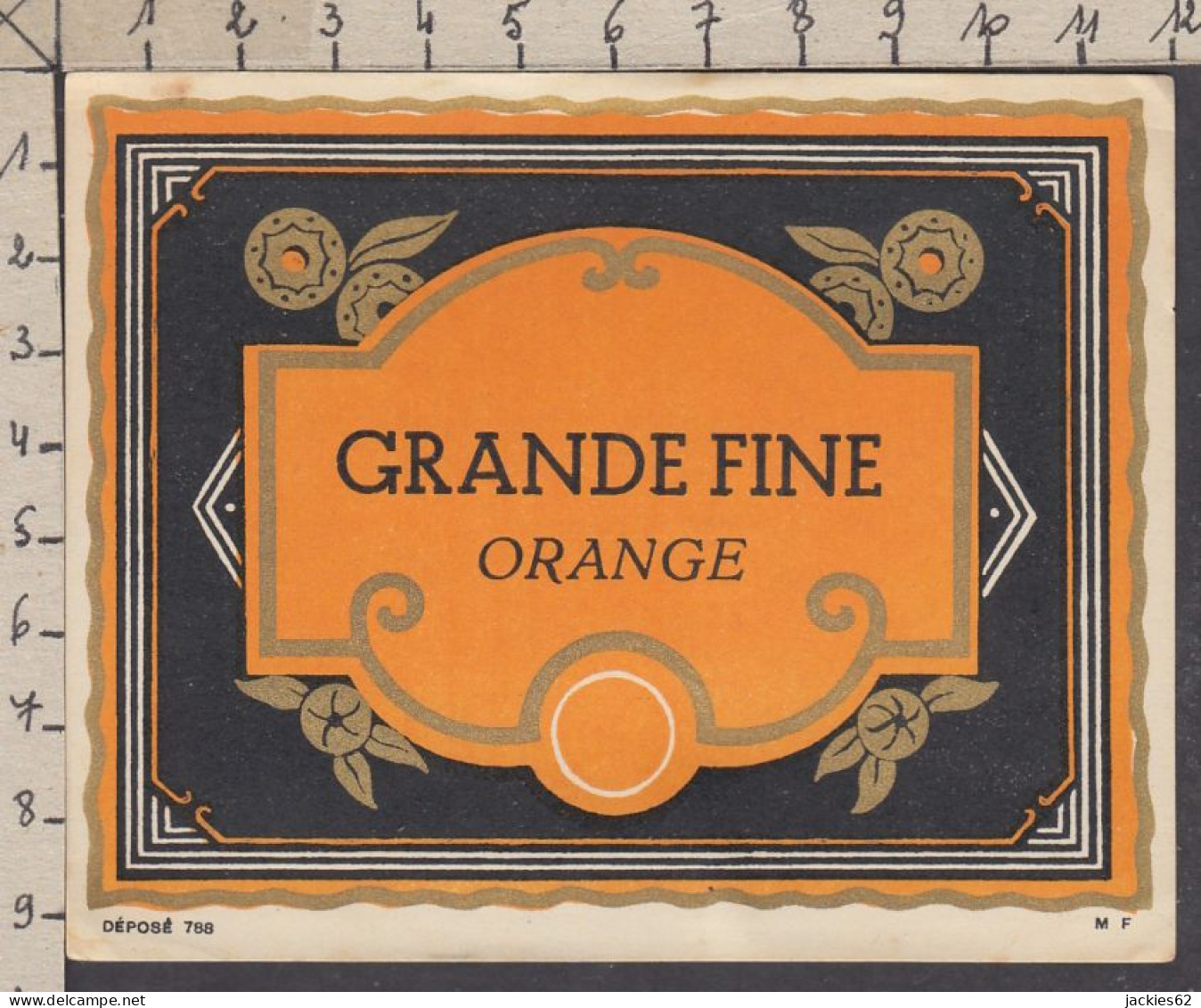 128860/ Etiquette De Boisson *GRANDE FINE ORANGE* - Publicités