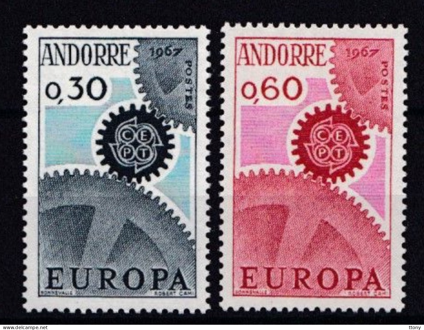 4 Timbres Neufs ** Andorre France  Français  Europa Année 1970 Et 1967 - 1967