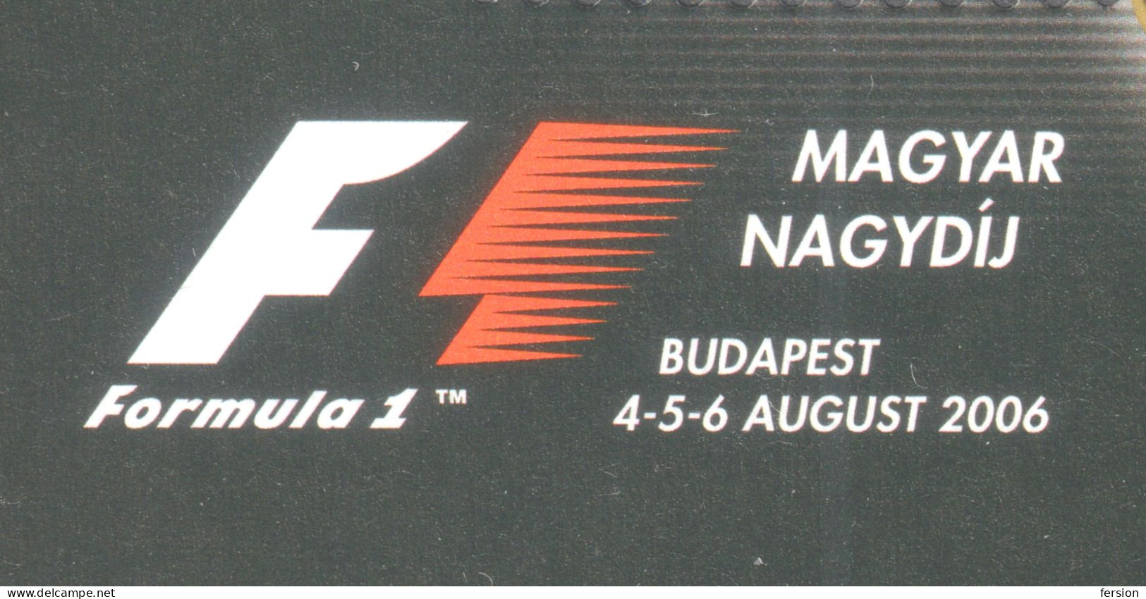 2006 Hungary Grand Prix 20th Anniv Formula 1 F1 HUNGARORING Bernie Ecclestone FERRARI Philatelist Memorial Sheet - Automobile