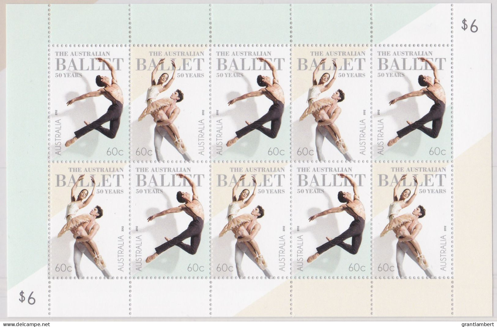 Australia 2012 Ballet - 50 Years Sheetlet MNH - Nuevos