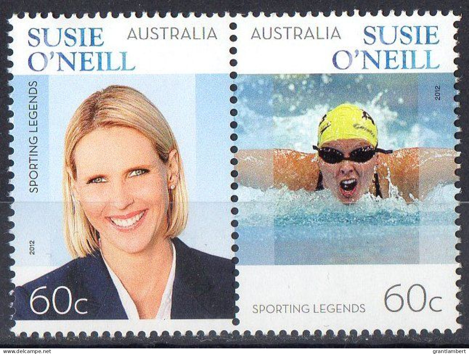Australia 2012 Sporting Legends - Susie O'Neill 60c Pair MNH - Neufs