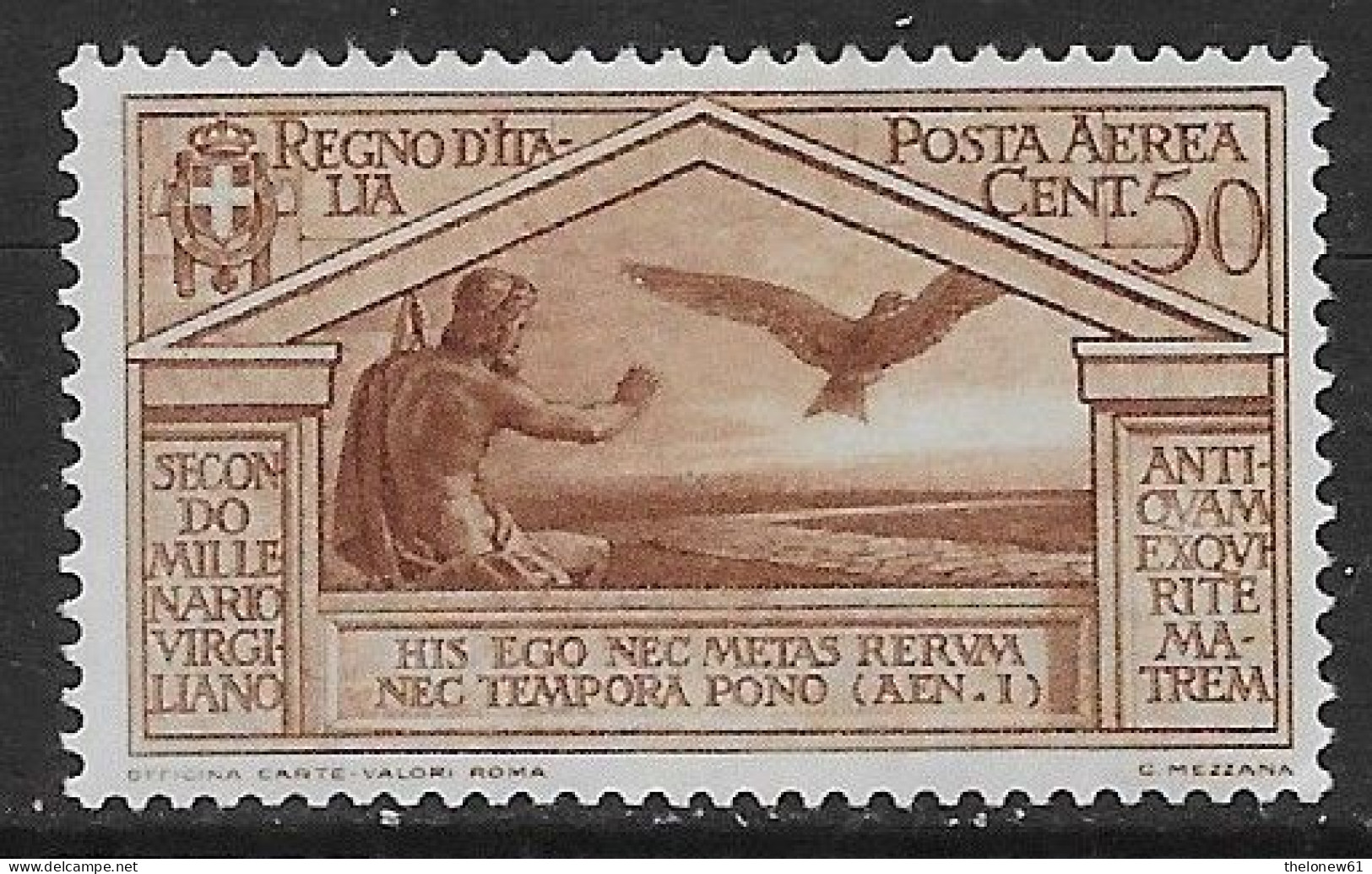 Italia Italy 1930 Regno Virgilio Aerea C50 Sa N.A21 Nuovo MH * - Poste Aérienne