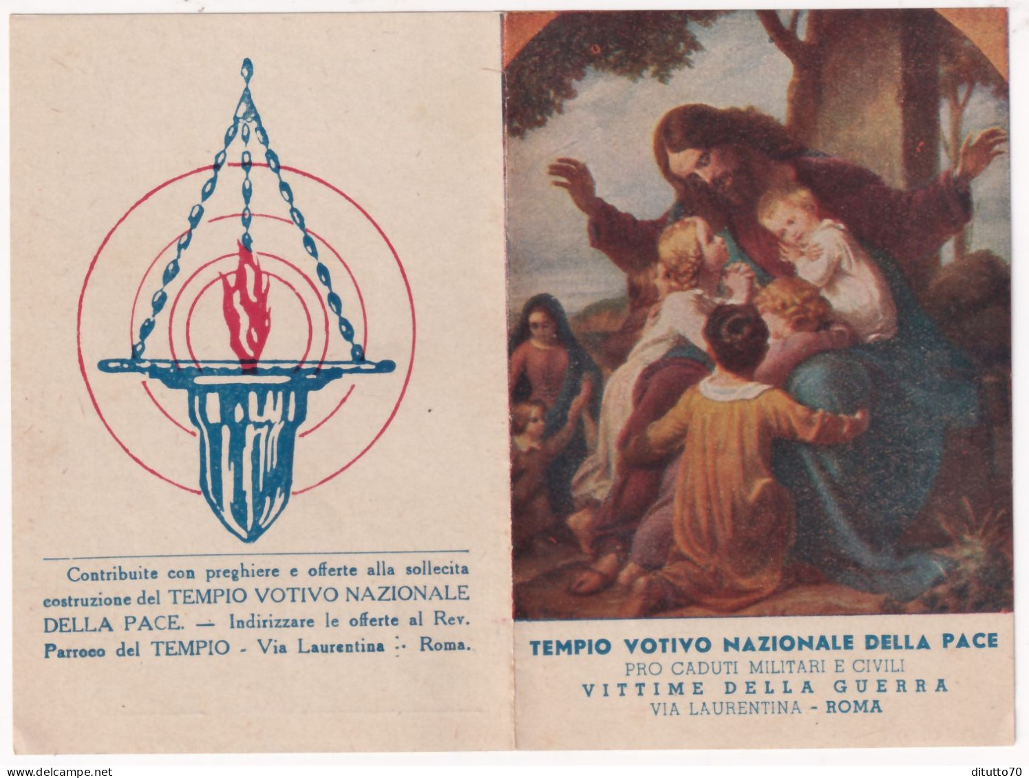 Calendarietto - Tempio Votivo Nazionale Della Pace -  Pro Caduti Militari E Civili - Vittime Della Guerra - Anno 1949 - Tamaño Pequeño : 1941-60