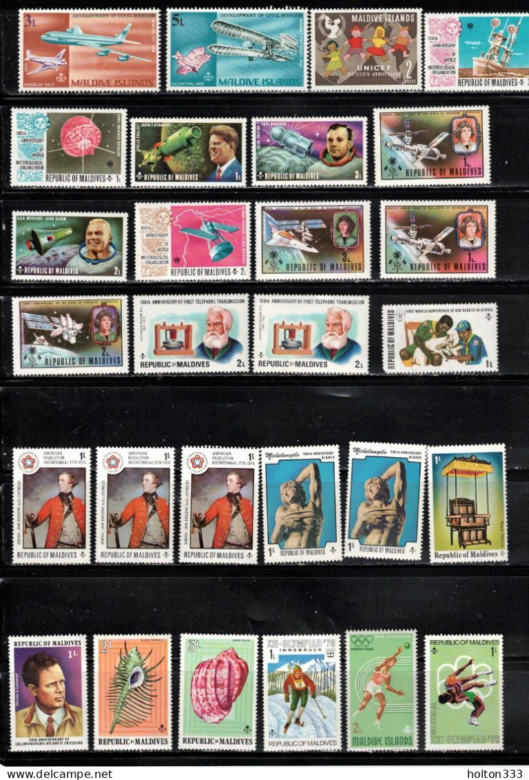 MALDIVES Lot Of MNH, MH & Used Stamps - Various Topics - Maldiven (...-1965)