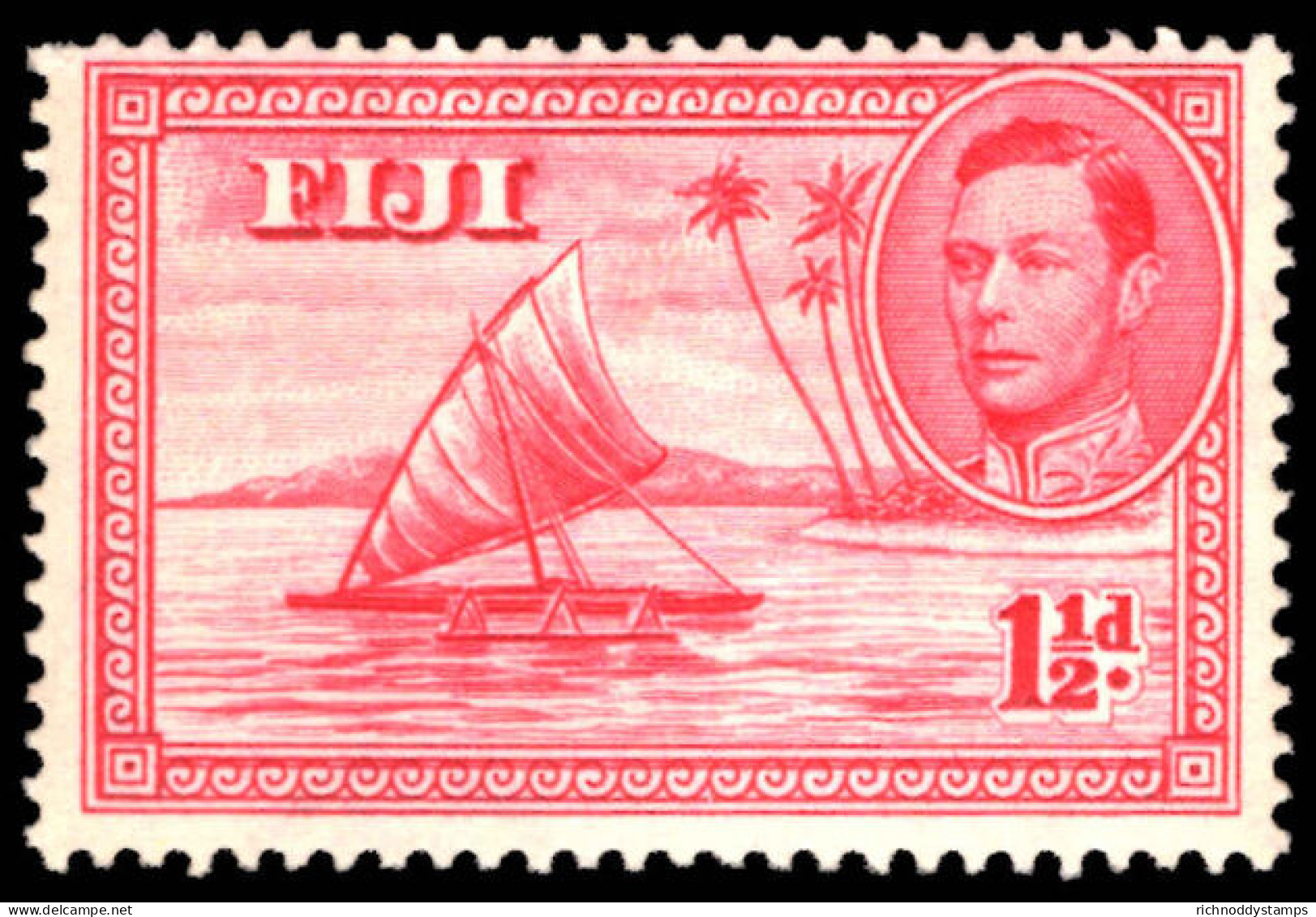 Fiji 1938-55 1&#189;d Die I, Some Toning Lightly Mounted Mint. - Fiji (...-1970)