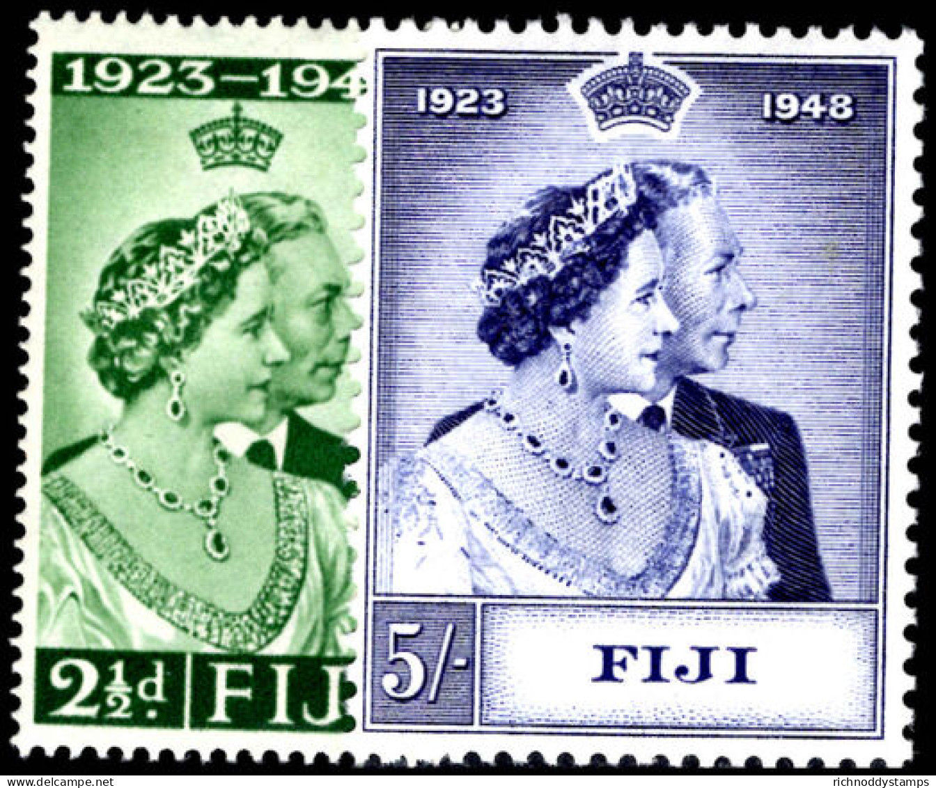 Fiji 1948 Silver Wedding Lightly Mounted Mint. - Fiji (...-1970)