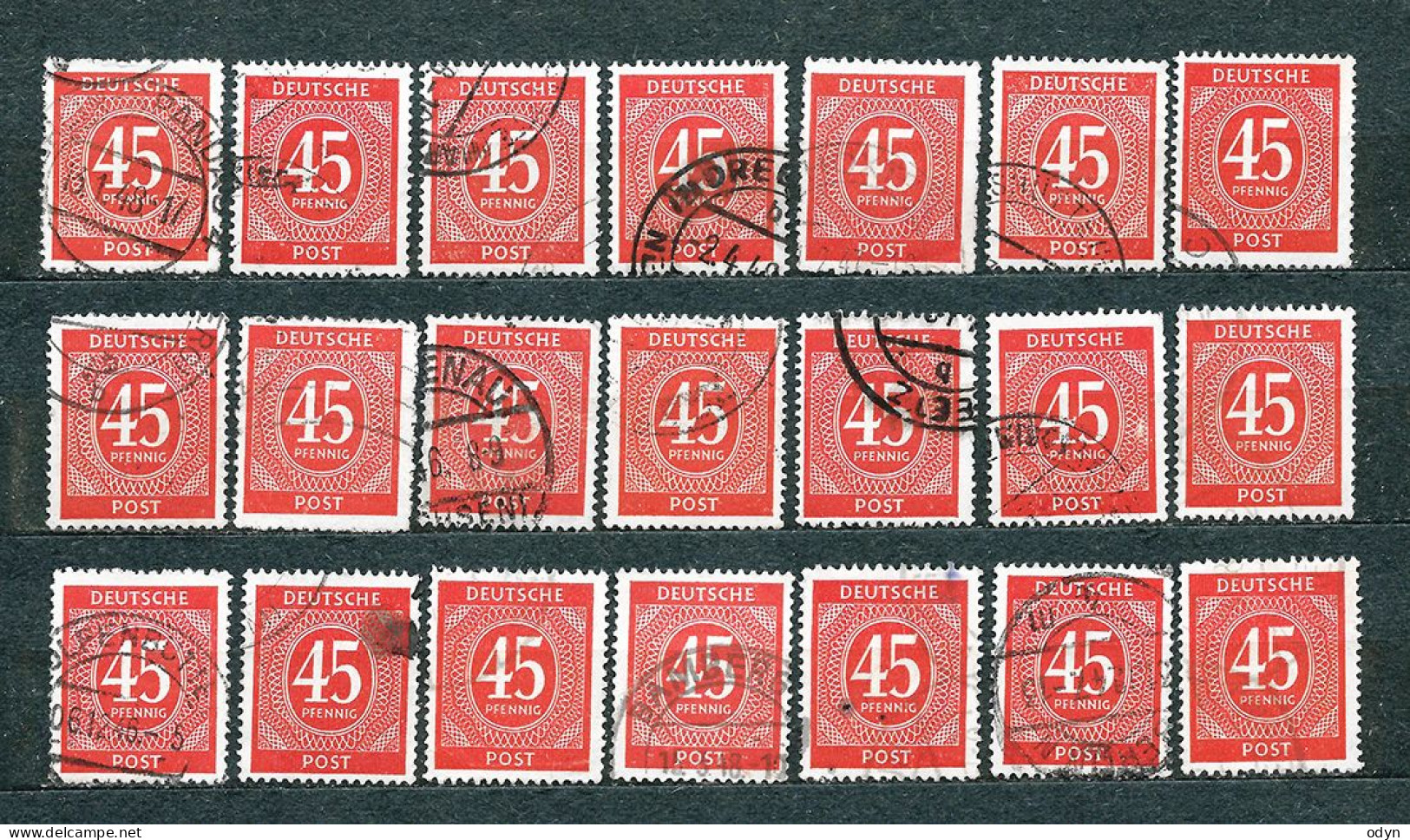 Germany, Allied Occup., 1946, lot of 243 stamps from set MiNr 911-937 - used