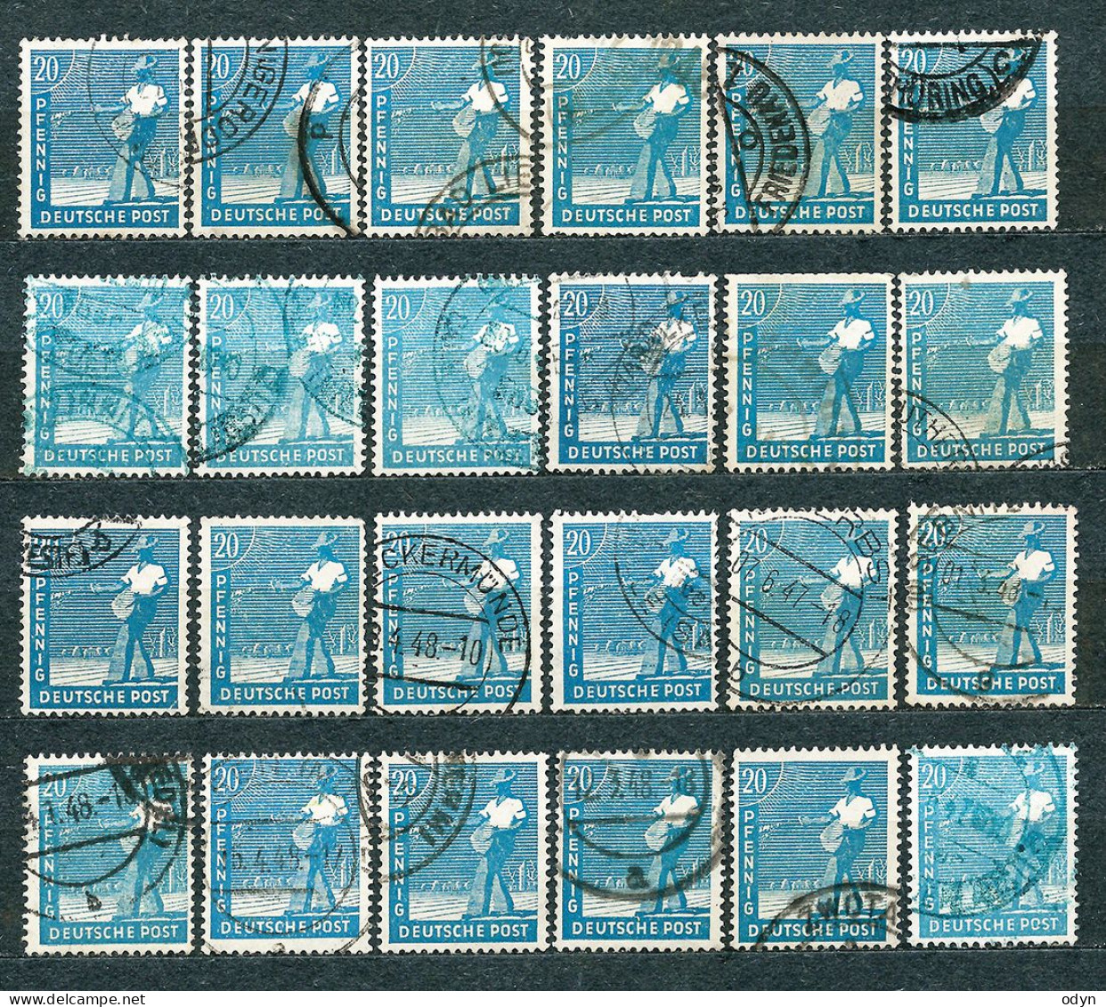 Germany, Allied Occup., 1947/48, Lot Of 229 Stamps From Set MiNr 943-962 - Used - Afgestempeld