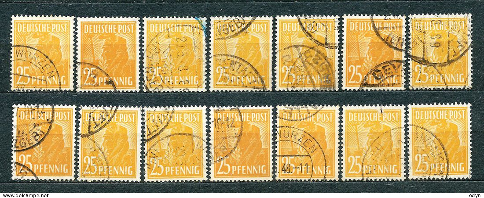 Germany, Allied Occup., 1947/48, lot of 229 stamps from set MiNr 943-962 - used