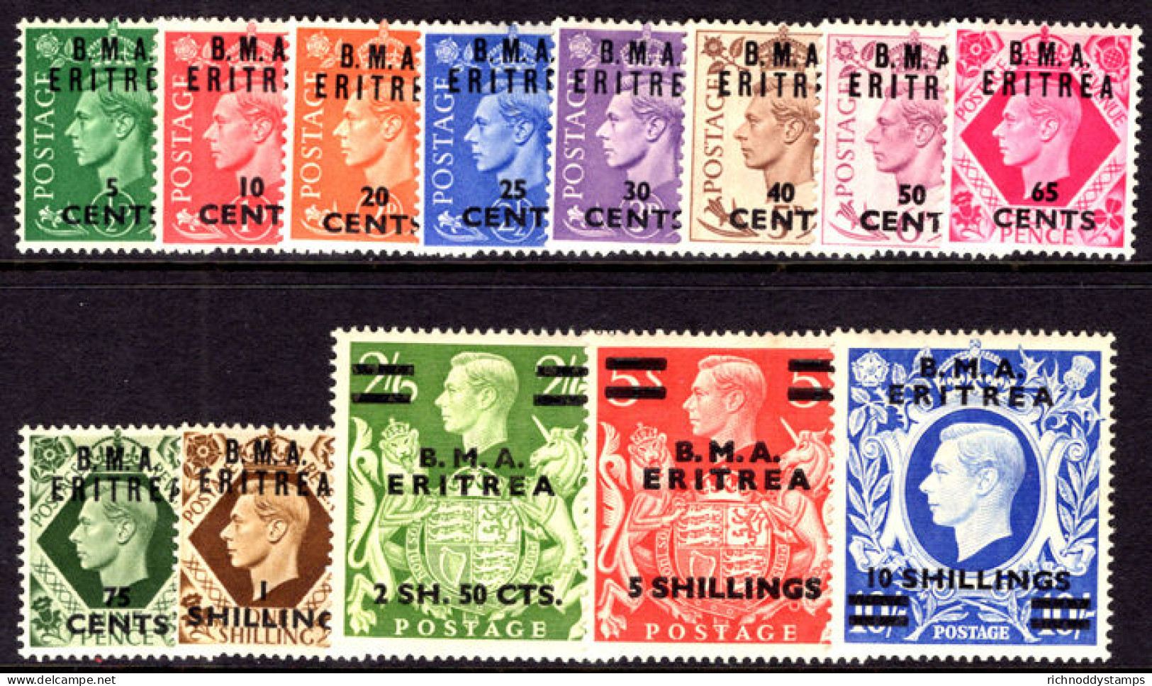 Eritrea 1948-49 Set Lightly Mounted Mint. - Eritrée