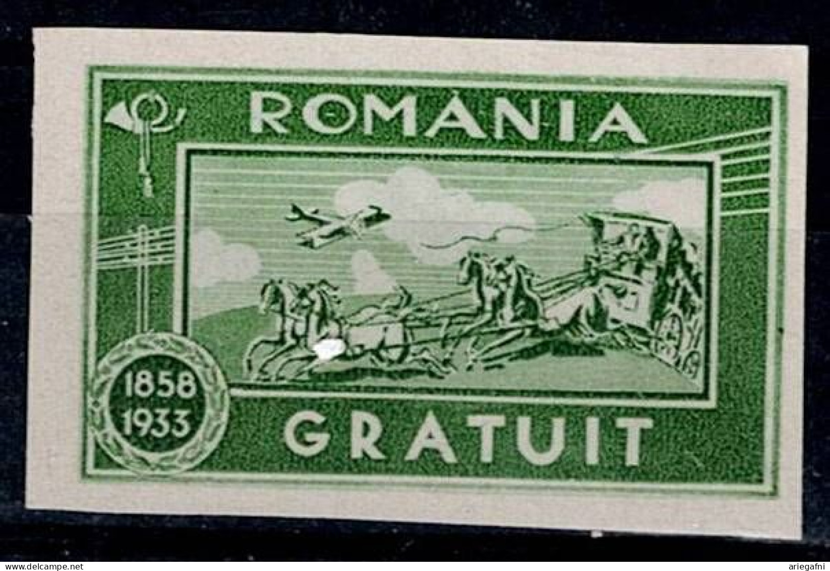 ROMANIA 1933 FOR SHIPPING A WORK VIA THE ROMANIAN POST SYSTEM MI No II MLH VF!! - Strafport