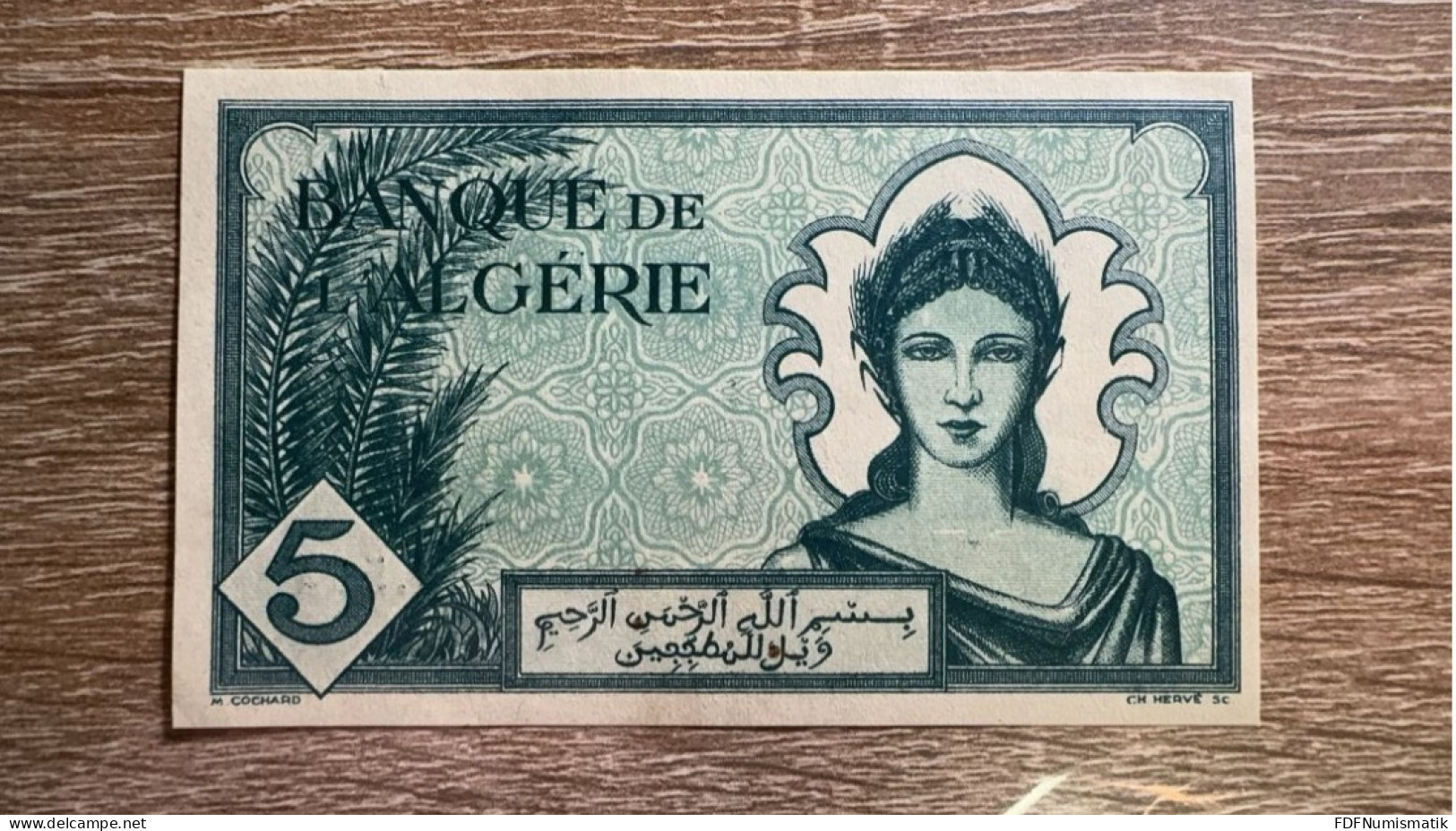 Algeria ，5 Francs，1942，pick 91，UNC  Condition - Algeria
