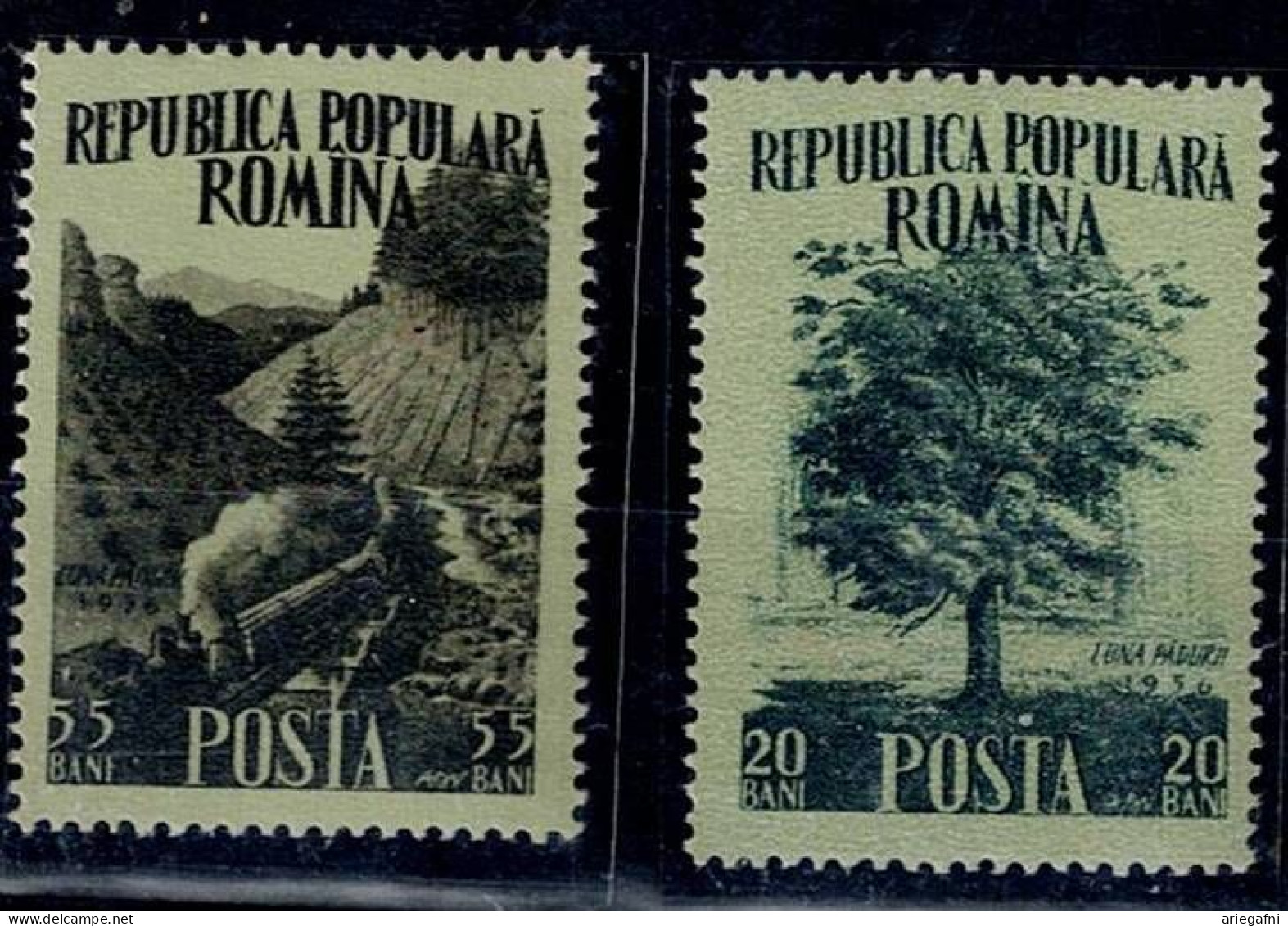 ROMANIA 1956 MONTH OF THE FOREST MI No 1580-1 MNH VF!! - Neufs