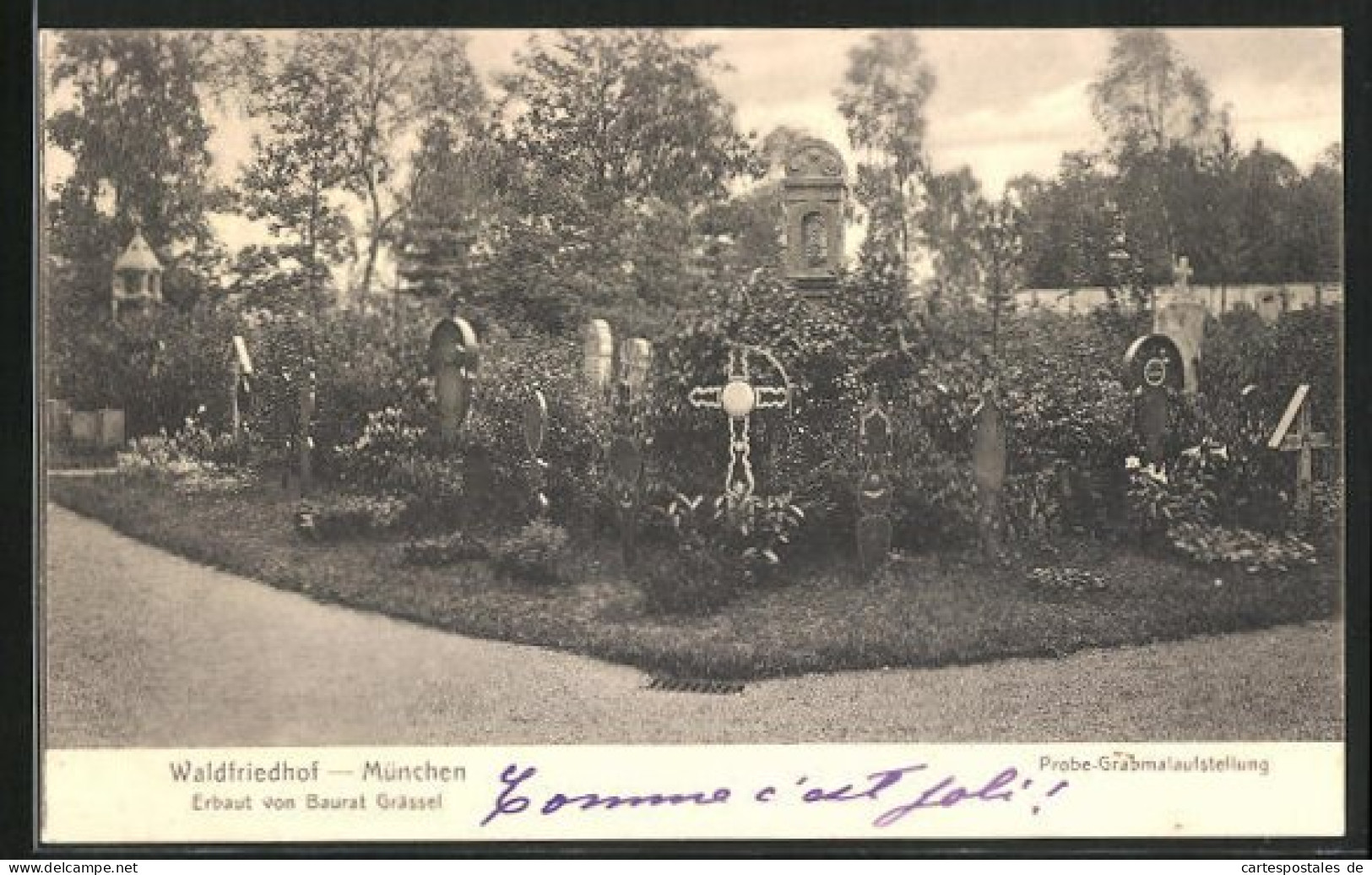 AK München-Hadern, Waldfriedhof, Probe-Grabmalausstellung  - Funerali