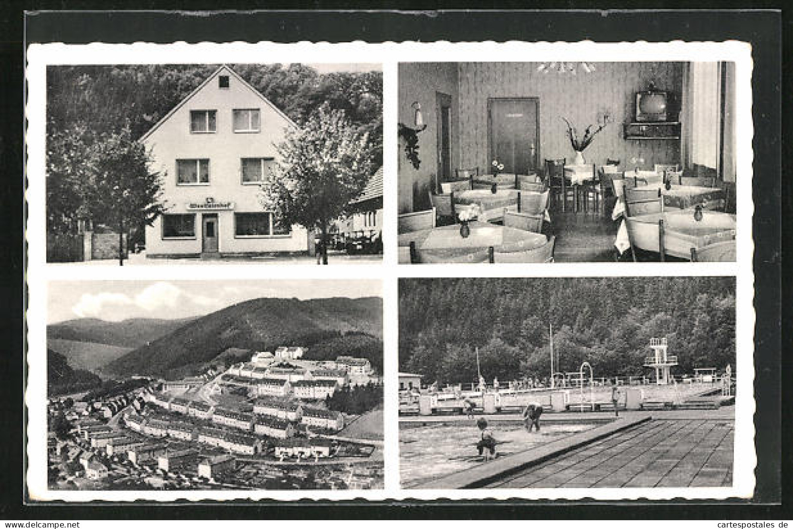 AK Werdohl I. Westf., Gasthaus Westfalenhof, Innenansicht, Schwimmbad  - Werdohl