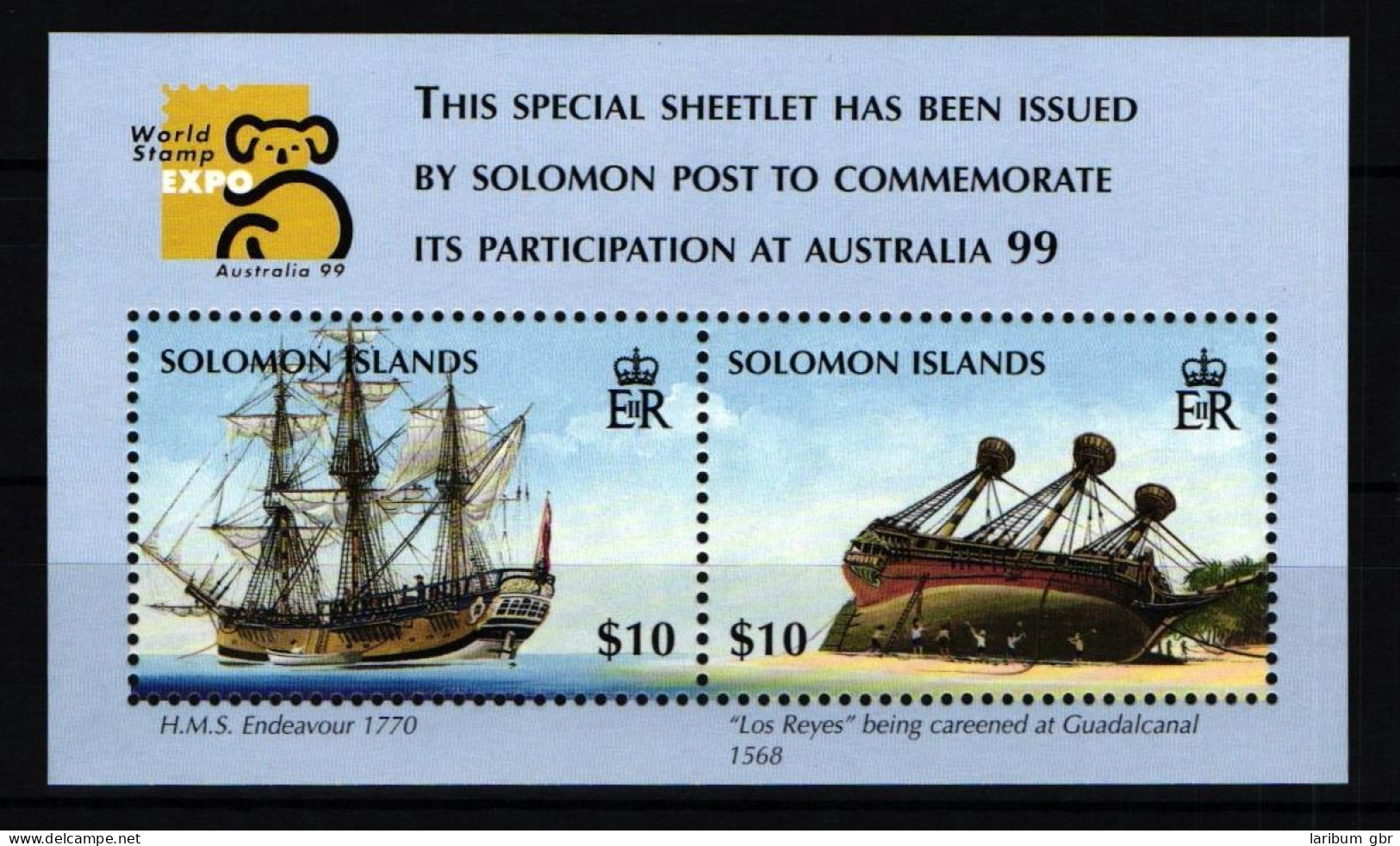 Salomon Inseln Block 55 Postfrisch Schifffahrt #JH431 - Islas Salomón (1978-...)