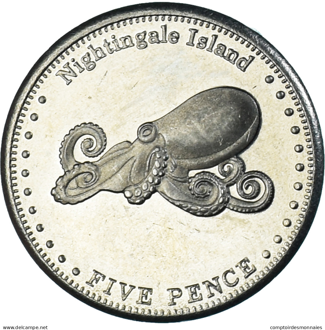 Monnaie, NIGHTINGALE ISLAND, 5 Pence, 2011, 4th Portrait; Nightingale Island - Sainte-Hélène