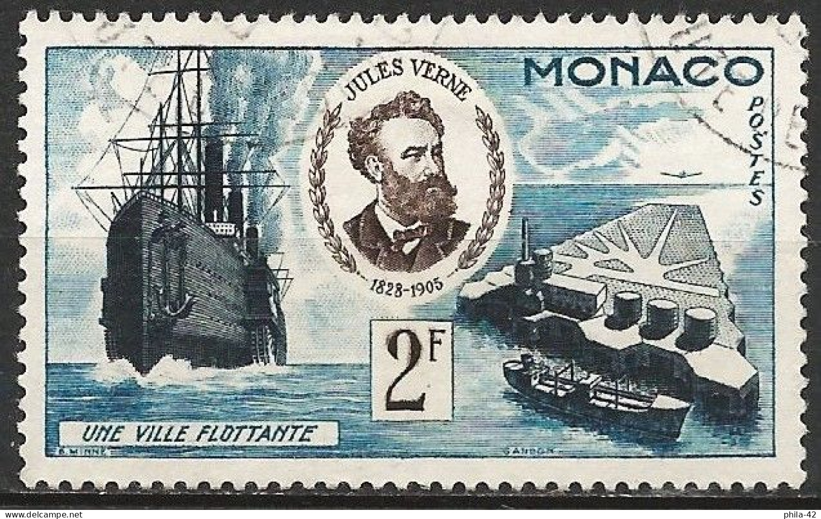 Monaco 1955 - Mi 513 - YT 428 ( Novels By Jules Verne ) - Used Stamps