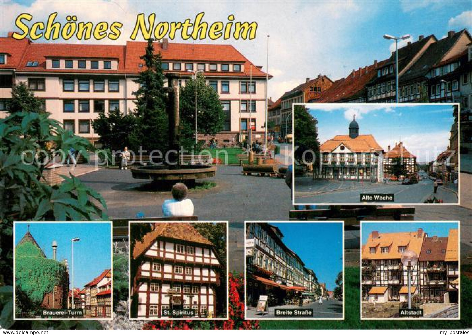 73671170 Northeim Innenstadt Brunnen Alte Wache Brauereiturm Fachwerkhaeuser Alt - Northeim