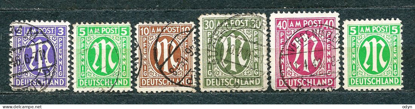 Germany, Am/Brit Zone 1945, Lot Of 37 Stamps From Set SMiNr 1-9 + 10-15 - Used And Some (*) - Usati