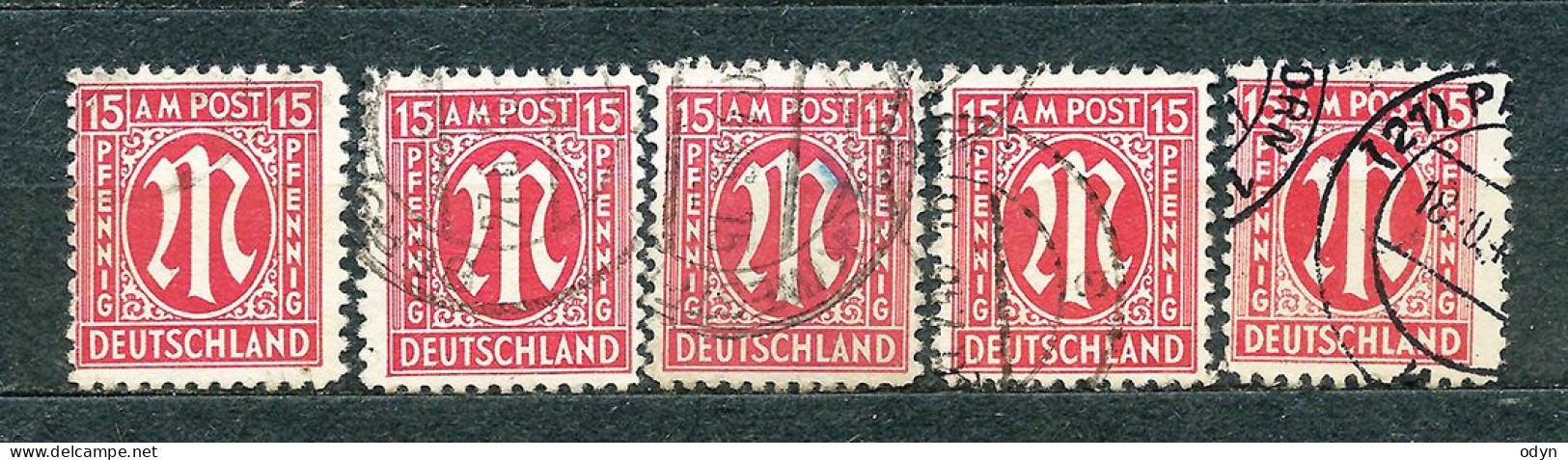 Germany, Am/Brit Zone 1945, Lot Of 37 Stamps From Set SMiNr 1-9 + 10-15 - Used And Some (*) - Used