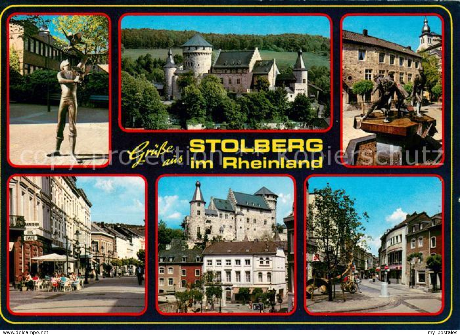 73670484 Stolberg Rheinland Statue Skulptur Burg Marktbrunnen Motive Innenstadt  - Stolberg